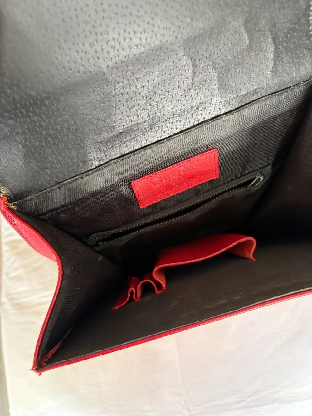 Cleo and Patek Paris Black and Red Leather Backpack
